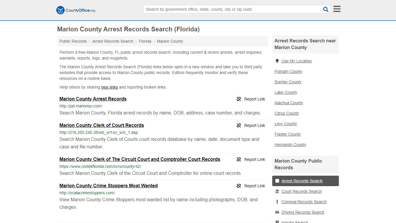 Arrest Records Search - Marion County, FL (Arrests & Mugshots)